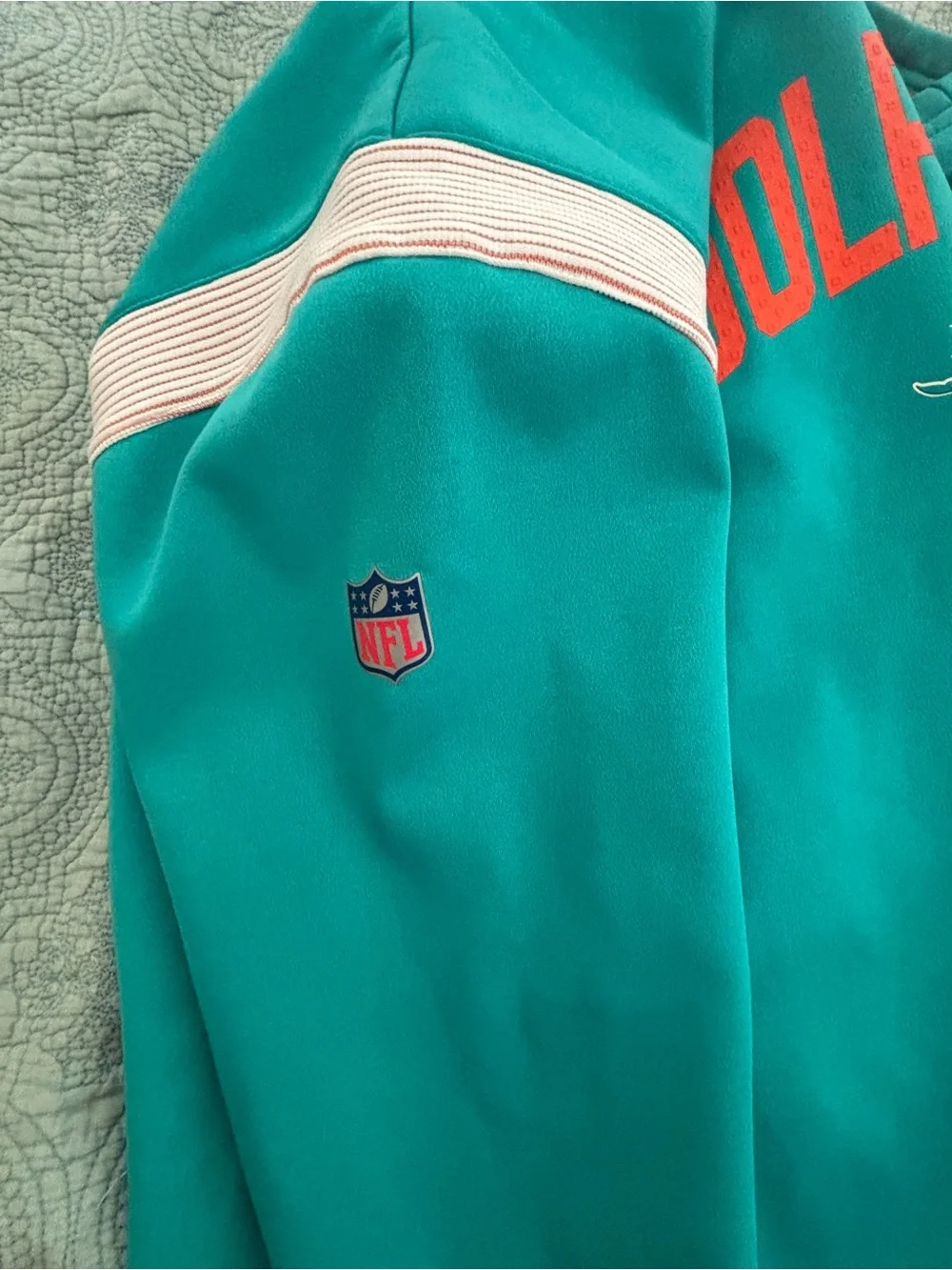 NFL Kids Teal Dolphins Hooded Pullover with Coral Accents